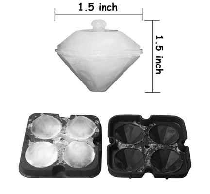 3Dダイヤモンドのシリコーン アイス・キューブは飲み物のための12*12*3.8CMを形成します