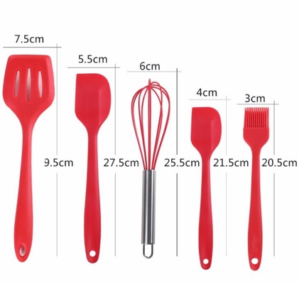 5つのシリコーン用具が付いている食品等級のシリコーンのKithenの工具セット