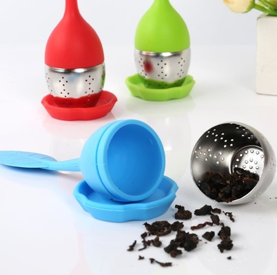 ロールパンの自由な茶infuserのかわいいシリコーンの茶infuserの葉形のFDAのシリコーン