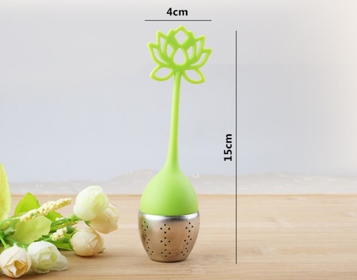 印刷のロゴのはすの花の形の食品等級のシリコーンの茶漉し