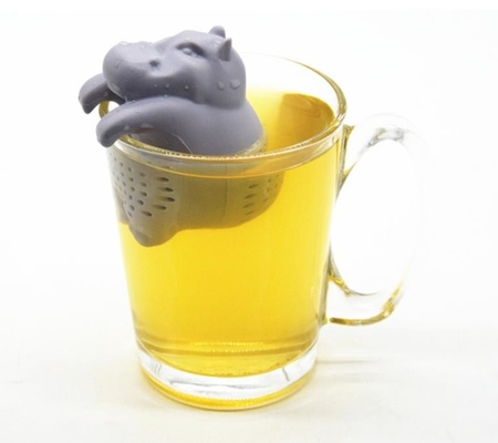 灰色色のカバは設計食品等級のシリコーンの茶Infuserを形づけました